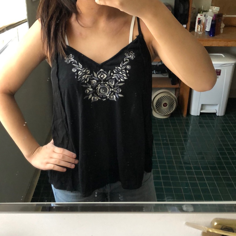 hollister floral tank top
